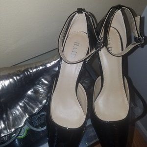 Black Patent Ankle Strap Shoe